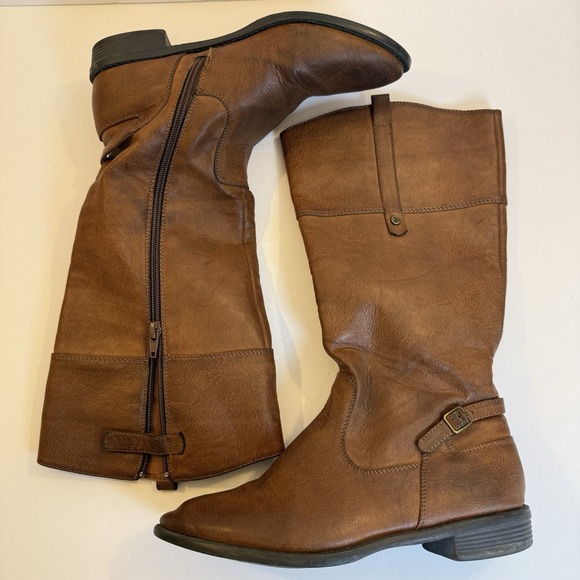 Sam Edelman Pia Riding Boots Womens 5 Brown Faux‎ Leather - Picture 1 of 10